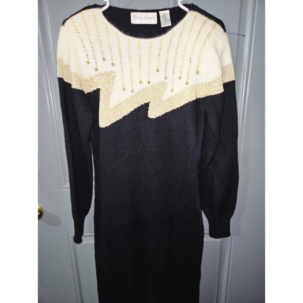 Small Betsey Lauren Angora Trim Dress‎ Gorgeous